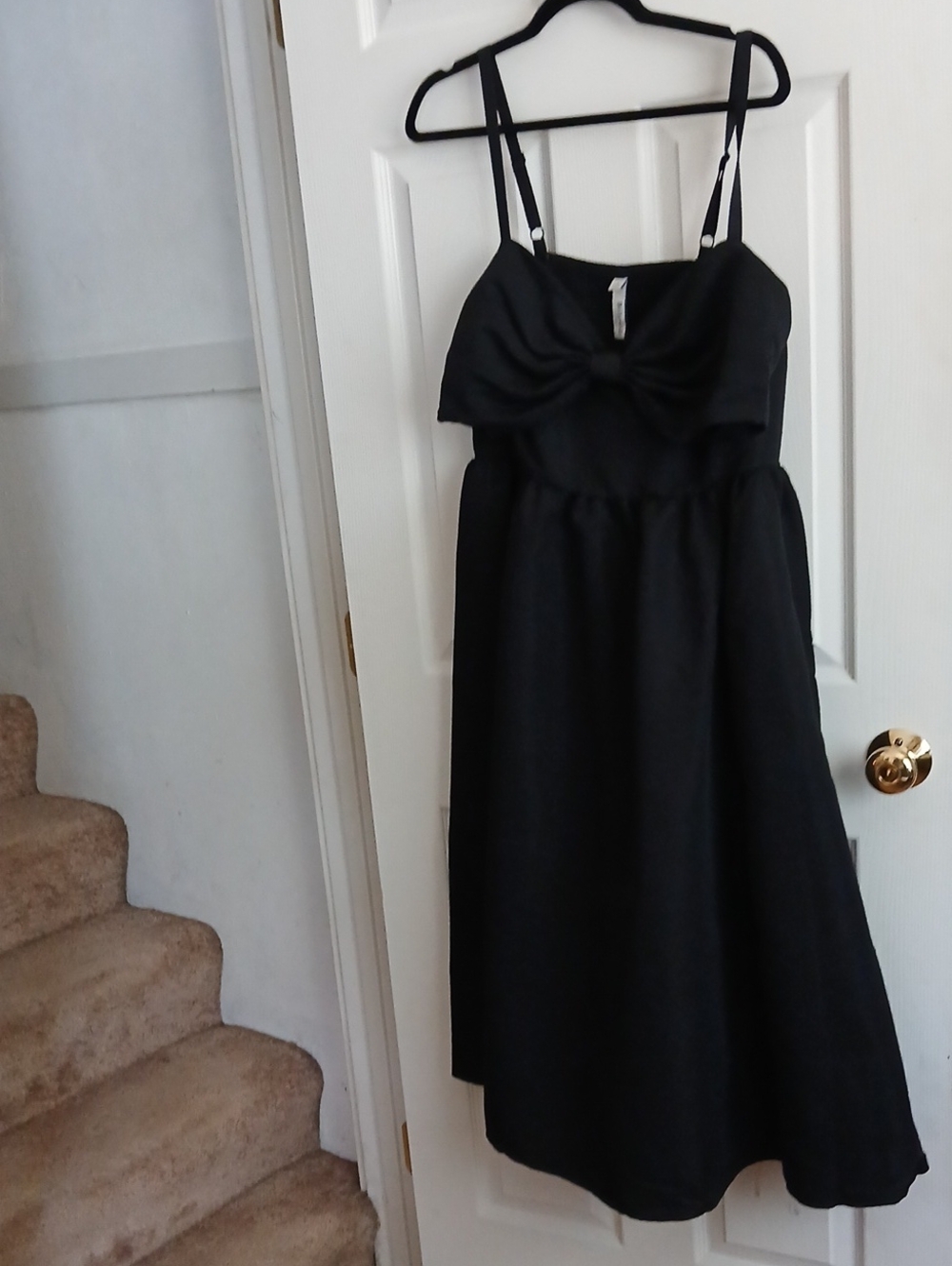 torrid Black Bow-Front Smocked Midi Dress